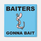 バイターズウィングベイトおもしろい魚釣り冷蔵庫用マグネット マグネット (正面)