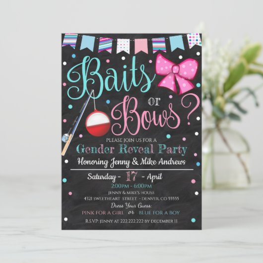 バイツまたはボーズジェンダーの表示パーティの招待状 招待状 (スタンド正面)