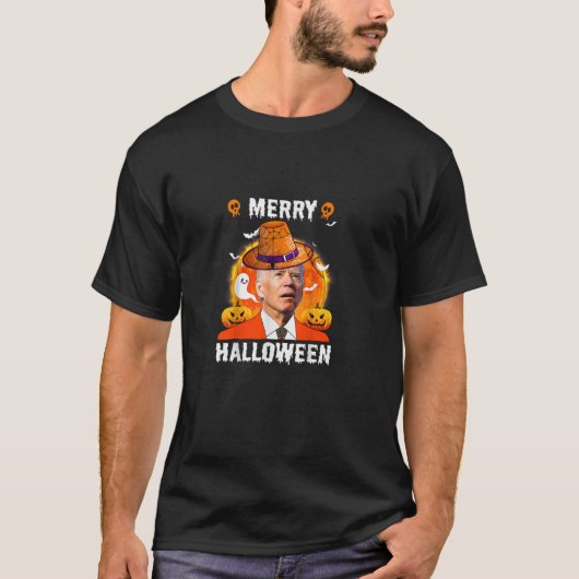 バイデン氏おもしろいハッピーハローウィンティーズHappy Christmas w Tシャツ (正面)