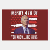 バイデン氏おもしろいミッメリードHappy 4th of You Know ラッピングペーパーシート (正面3)