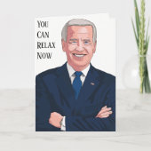 バイデン氏がリラックスこ得のおもしろい誕生日 カード (正面)