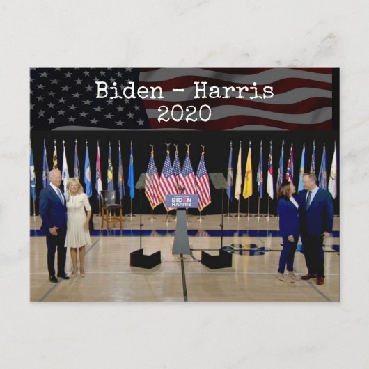 バイデン氏とハリスと配偶者2020年の選挙 ポストカード (正面)