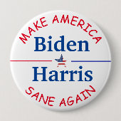 バイデン氏とハリスのアメリカ国旗2020選挙に投票 缶バッジ (正面)