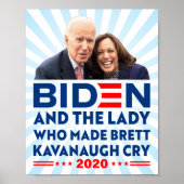 バイデン氏とブレット・カバナウの叫びを上げた婦人 ポスター (正面)