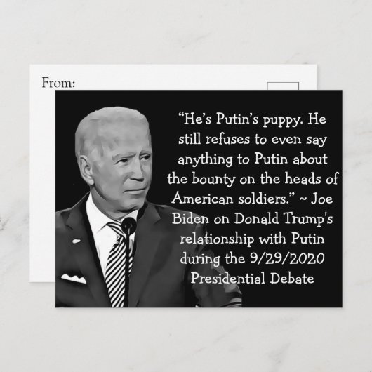 バイデン氏の引用文ズオントランプ人間関係 ポストカード (正面/裏面)