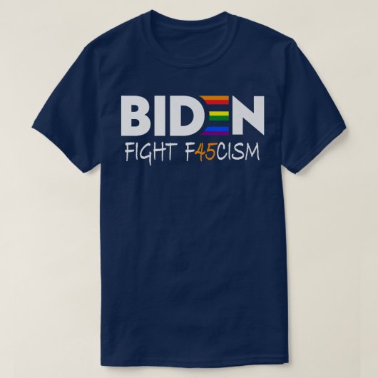 バイデン氏の戦いF45cism反共和党プライド国旗LGB Tシャツ (デザイン正面)