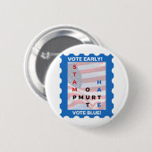 バイデン氏の選挙（憎しみを絞る） – 投票ブルーピン 缶バッジ (正面&裏面)