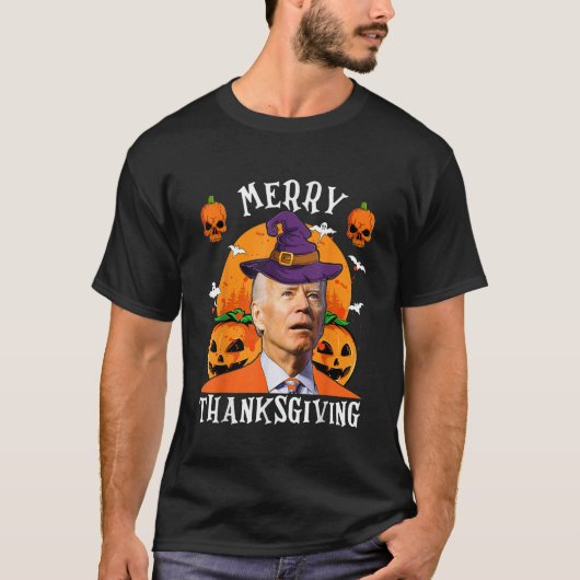バイデン氏は不気味2023年Thaのハロウィンのために混乱メリーした Tシャツ (正面)