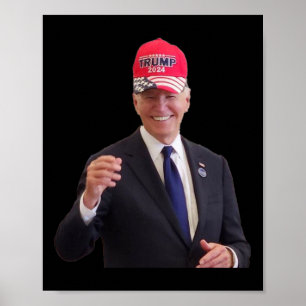 バイデン氏は2024年のトランプ帽をかぶっている ポスター