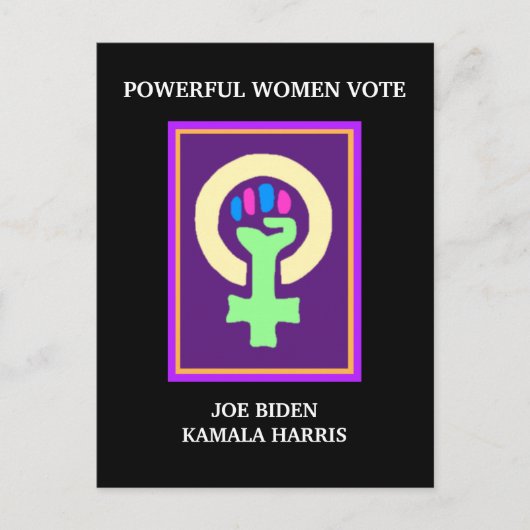 バイデン氏への投票 – Harris, Powerful Women Symbol ポストカード (正面)