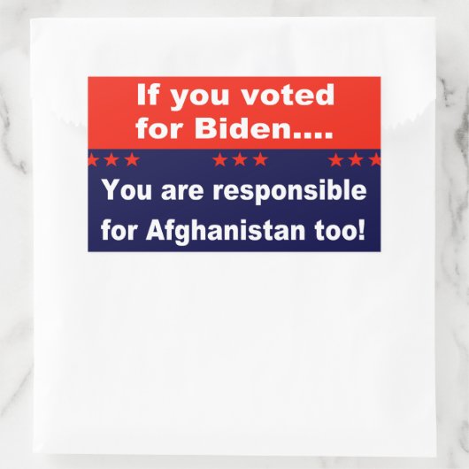 バイデン氏もしに投票した… 長方形シール (バッグ)