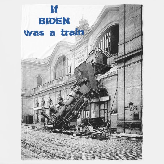 バイデン氏もしは列車だった フリースブランケット (正面)