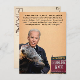 バイデン氏カスタマイズ可能なGroundhog Dayはがき ポストカード