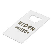 バイデン氏カモフラージュ クレジットカード栓抜き (正面アングル)