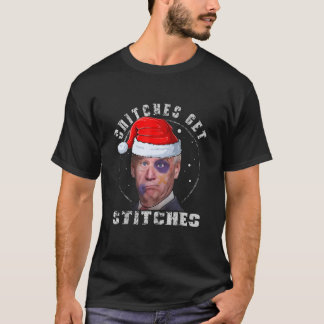 バイデン氏サンタのスニッチがクリスマスに縫い目をおもしろい付ける Tシャツ