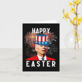 バイデン氏ハッピーイースターおもしろい7月4日 カード (黄色い花)