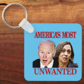 バイデン氏ハリスおもしろいアメリカの最も望ましくない混乱 キーホルダー (正面)