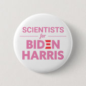 バイデン氏ハリスの科学者カスタム文字ホワイト 缶バッジ (正面)