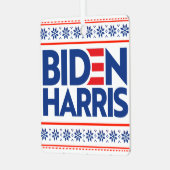 バイデン氏ハリスブルークリスマスセーター メタルオーナメント (正面左)