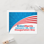バイデン氏ハリス就任式の日米国旗 カード (正面/裏面インサイチュ)