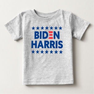 バイデン氏ハリス選挙支援ブルースターズグレイ ベビーTシャツ
