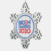 バイデン氏ハリス2020ニットホリデイ スノーフレークピューターオーナメント (右)