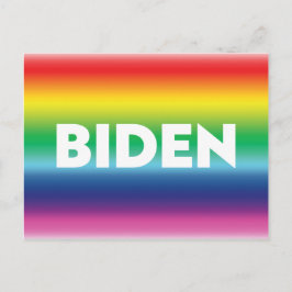 バイデン氏プライドlgbtレインボーカラー ポストカード