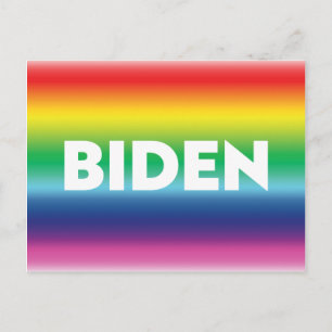 バイデン氏プライドlgbtレインボーカラー ポストカード