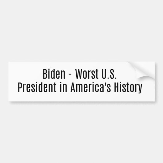 バイデン氏史上最悪の大統領 バンパーステッカー (正面)