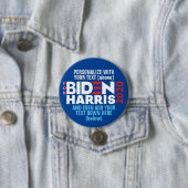 バイデン氏向けにパーソナライズ/ Harris 2020追加文字(ピン) 缶バッジ (インサイチュ)