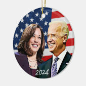 バイデン氏大統領とハリス副大統領選挙 セラミックオーナメント (左)