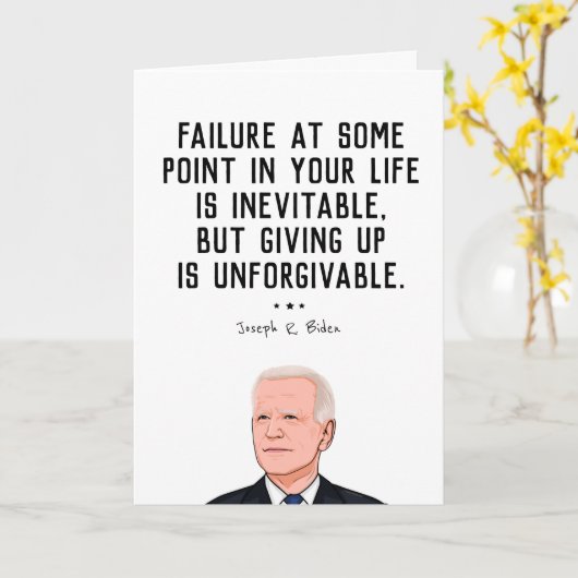 バイデン氏引用文与え:のアップは許せない カード (黄色い花)