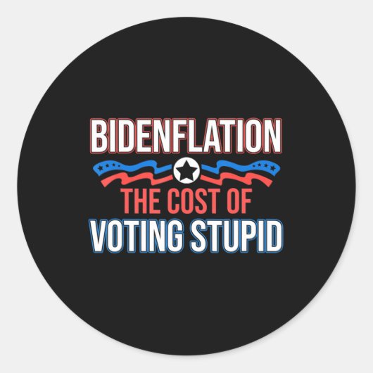 バイデン氏愚かなアンチバイデン氏 ラウンドシール (正面)