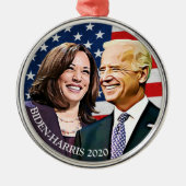 バイデン氏社長兼ハリス・キープサケ副社長 メタルオーナメント (正面)