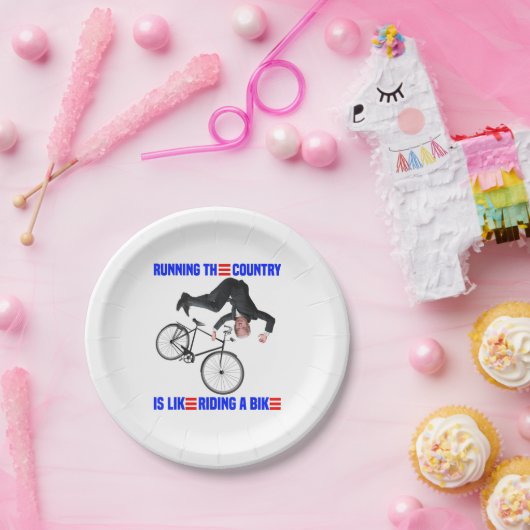 バイデン氏自転車ランニング自転車の国はridのようなものだ ペーパープレート (パーティー)