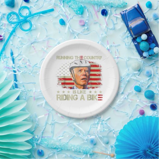 バイデン氏自転車ランニング自転車の国はRidのようなものだ ペーパープレート (パーティー)