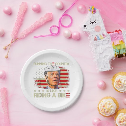 バイデン氏自転車ランニング自転車の国はRidのようなものだ ペーパープレート (パーティー)