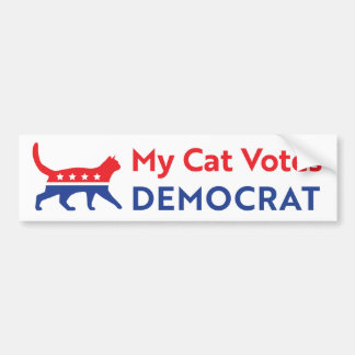バイデン氏2020 - My Cat Votes Democratl バンパーステッカー