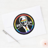 バイデン氏2024レインボーサングラスLGBTプライド ラウンドシール (封筒)