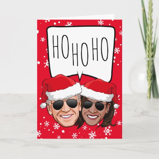 バイデン氏・ハリスおもしろい・クリスマス:ホホホ カード (正面)