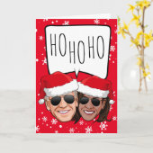 バイデン氏・ハリスおもしろい・クリスマス:ホホホ カード (黄色い花)