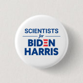 バイデン氏・ハリスの科学者カスタム文字 缶バッジ (正面)