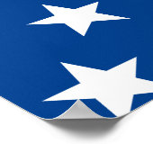 バイデン氏/ハリスホワイトスターズパターンブルー ポスター (角)