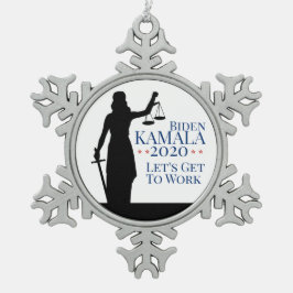 バイデン氏・ハリス大統領2020年選挙 スノーフレークピューターオーナメント