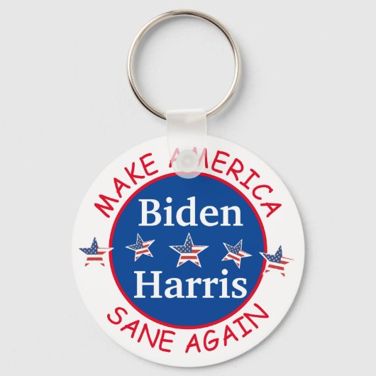 バイデン氏・ハリス政治民主支持 キーホルダー (正面)