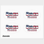 バイデン氏・ハリス米国大統領選挙2020を支持 楕円形シール (シート)