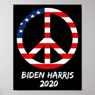 バイデン氏・ハリス選挙民主的米国国旗の平和Si ポスター