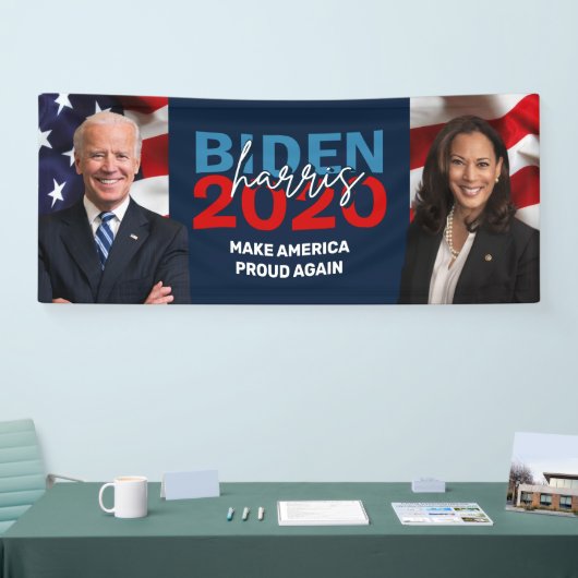 バイデン氏・ハリス2020キャンペーン愛国的フォトバナー 横断幕 (トレードショー)
