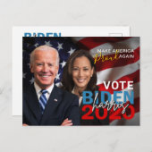 バイデン氏・ハリス2020コレクターズ・愛国的な写真 ポストカード (正面/裏面)