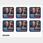 バイデン氏・ハリス2020年選挙愛国旗の写真 スクエアシール (シート)